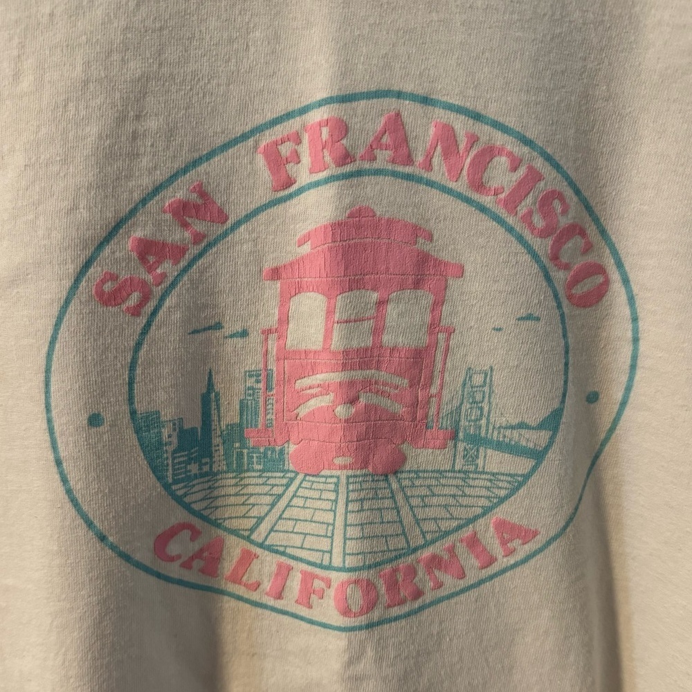 90’s San Francisco Graphic Streetcar Tourist Single Stitch Tee USA Cotton Unisex - Picture 3 of 11